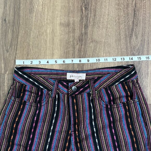 Philosophy Colorful  Stripe Fringe Hippie Shorts Sz 4 - Picture 6 of 10